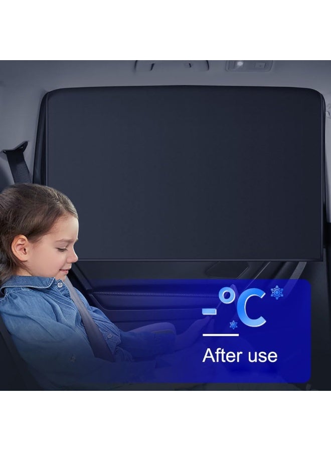 مجموعة الظل الشمسي للنافذة الجانبية للسيارة من 4 قطع - توفر ستائر الخصوصية هذه أداءًا يحجب الضوء بنسبة 100 ٪ ، مما يجعلها مثالية للاحتياجات أثناء التنقل مثل الرضاعة الطبيعية ، والقيلولة ، وتغيير الملابس ، وحتى رحلات التخييم ، مما يوفر مساحة خاصة ومظللة داخل سيارتك. - Image 3